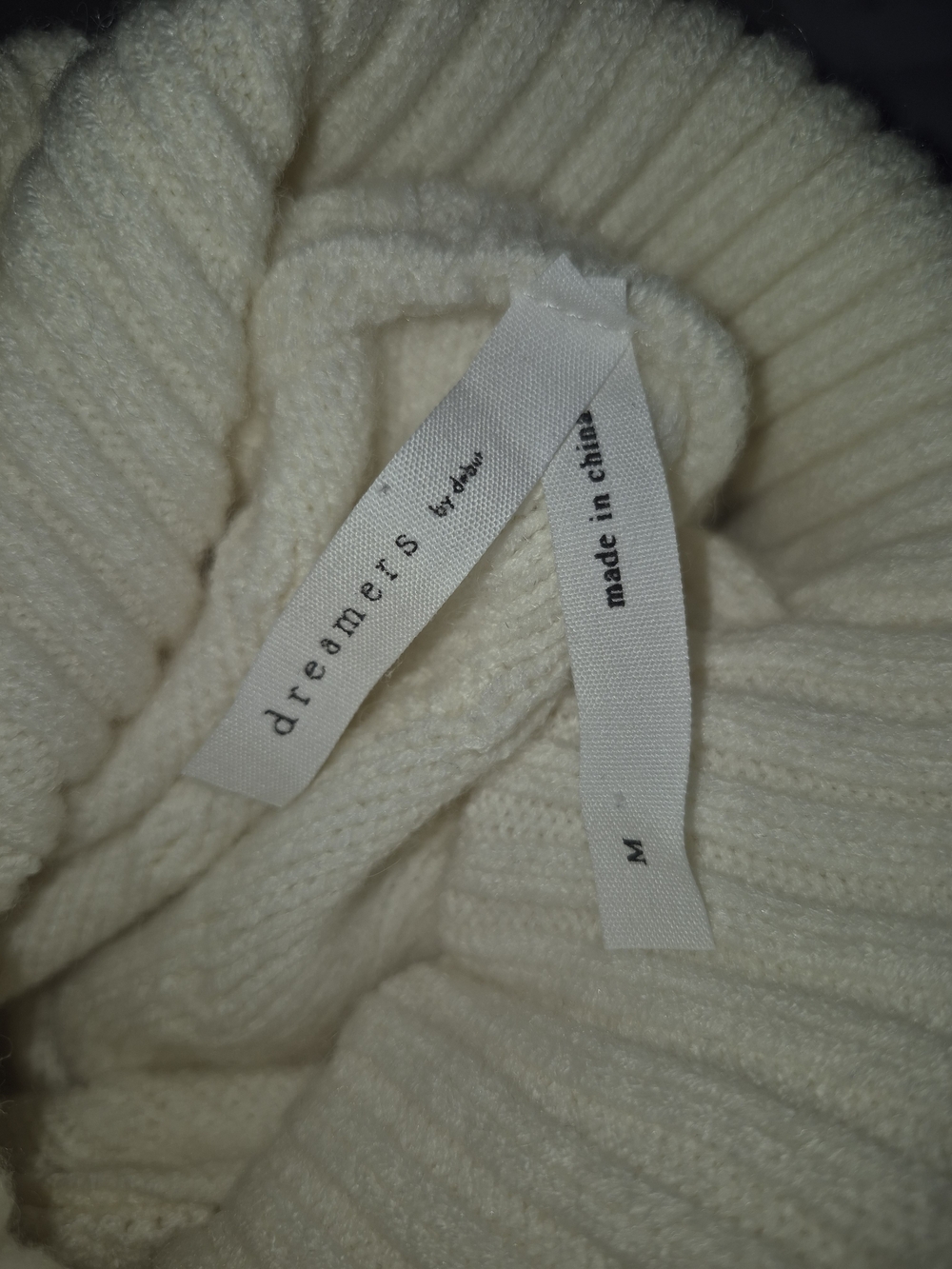 Cream Cable-Knit Turtleneck Sweater Dress Size M - Picture 7 of 7